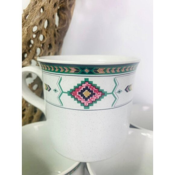 4 Vintage Studio Nova Adirondack Y2201 Aztec Southwest Coffee Tea Cups  3" - Picture 2 of 8